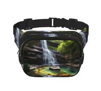 WBQLSL Waterfall Views Sac banane élégant à motifs de cascade Sac de sport léger imperméable et résistant à l'usure