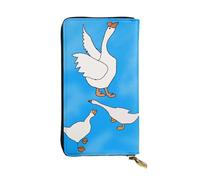 WBQLSL White Goose House Portefeuille en cuir avec fermeture éclair, 19 x 10,4 cm de long, plusieurs compartiments et grande capacité, un bon cadeau pour les amis