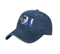 WBQLSL Wolf Under Moon Casquette de baseball décontractée à séchage rapide et respirante, visière solaire, bleu marine, Taille unique