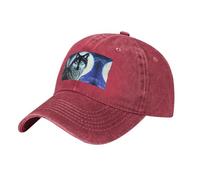 WBQLSL Wolf Under Moon Casquette de baseball décontractée à séchage rapide et respirante, visière solaire, Rouge, Taille unique