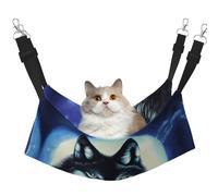 WBQLSL Wolf Under Moon Hamac moyen pour animal domestique - Hamac de couchage pour chats, furets, chiots, lapins, petits animaux