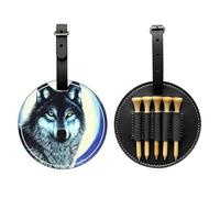 WBQLSL Wolf Under Moon Sac de rangement tendance pour tees de golf - Design léger pour un rangement rapide des tees de golf