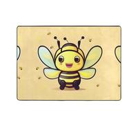 WBQLSL Yellow Bee Tapis de sol en flanelle résistant aux taches, 203 x 147 cm, pour décoration d'intérieur, chambre à coucher, bureau
