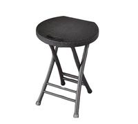 WBQYIMF Chaise Pliante Portable avec poignée, Tabouret Rond Robuste avec capacité de 200 kg for Adultes, Tabouret Pliable de 48,3 cm for Cuisine Jardin(Black)