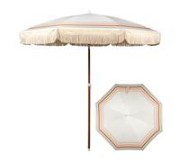 WBQYIPD Parasol de jardin portable inclinable, parasol de plage à pompons de 220 cm, pare-soleil de terrasse extérieur, protection solaire, résistant à l'eau for balcon et pelouse