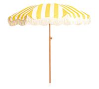 WBQYIPD Parasol de plage bohème 200 cm avec pompon, parasol de patio à franges, protection UV, ombrage extérieur for terrasse de marché, jardin(Jaune)