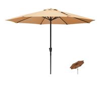 WBQYIPD Parasol d'extérieur 270/300 cm, parasol de table de marché, parasol pare-soleil, abri solaire avec manivelle inclinable for terrasse de jardin, piscine(Beige,2.7m/8.9ft)