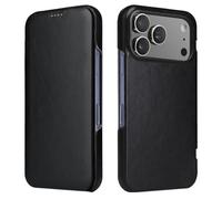 WBRSybUK Étui À Rabat Magnétique en Cuir Véritable for IPhone 17/17 Air/17 Pro/17 Pro Max(Black,17)
