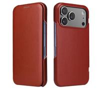 WBRSybUK Étui À Rabat Magnétique en Cuir Véritable for IPhone 17/17 Air/17 Pro/17 Pro Max(Brown,17)