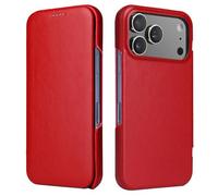 WBRSybUK Étui À Rabat Magnétique en Cuir Véritable for IPhone 17/17 Air/17 Pro/17 Pro Max(Red,17 Air)