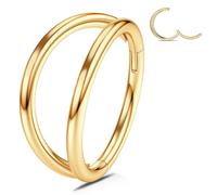 WBRWP Anneaux de nez, lèvre, septum : triple ou double pile ouverte conque daith bijoux piercing cartilage boucle d'oreille créoles en acier chirurgical conque daith helix rook lobe oreille 20 g 18 g