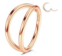 WBRWP Anneaux de nez, lèvre, septum : triple ou double pile ouverte conque daith bijoux piercing cartilage boucle d'oreille créoles en acier chirurgical conque daith helix rook lobe oreille 20 g 18 g