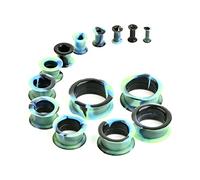 WBRWP Lot de 20/28 écarteurs d'oreille de 8 g à 2,5 cm - Bouchons et tunnels creux en silicone dur - Écarteurs d'oreille pour piercing corporel, Silicone, Zircon transparent