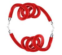 WBTAJZHY Corde de sécurité for barrières contrôle des foules avec Crochets, élégantes Lignes Cordon barrière File d'attente en Velours (2 pièces), Corde Poteau(Red,1.5m (5 Feet))
