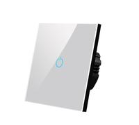 WBTAJZHY Interrupteur Mural, Interrupteur Tactile, Panneau en Verre trempé Standard, 4 Couleurs, 1/2/3 Voies, 1 Voie, 220 V, interrupteurs for Lampe Murale Marche/arrêt(B605n Gray 01)