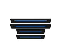 WBWBB 4 Pièces Fibre de Carbone Plinthes Protection Seuil de Porte de Voiture pour Jeep Wrangler JK Sahara Sport 2004-2024, Plinthes Garniture Accessoires,A Blue