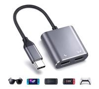 Wbxsban Adaptateur de charge USB C vers AR, charge et lecture, 8K @ 60 Hz 100 W PD charge rapide compatible avec les lunettes Steam Deck/Switch/ROG Ally/Phone/Viture/Rokid/Xreal AR
