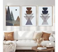 WBYZAC 3 Images Set-Tableau sur Toile à Motifs Géométriques Triangles Décoration Murale pour Salon Chambre Cuisine Ou Bureau Style Nordique-40x50cm (sans cadre)
