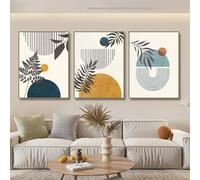 WBYZAC 3 Pièces-Affiches de Plantes Géométriques Abstraites Peinture sur Toile Art Mural Images Imprimées Chambre à Coucher Salon Cuisine Décoration de la Maison-50 * 70cm/(20 * 27 pouces) Sans cadre