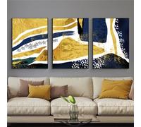 WBYZAC 3 Pièces Des Images Murales,Tableau Moderne Nordique Doré sur Toile Impression Abstraite pour le Salon la Cuisine le Bureau Ou la Décoration Intérieure-50 * 60cm(20 * 24pouces) sans cadre
