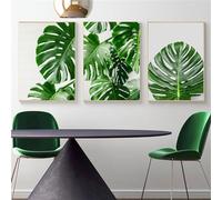 WBYZAC 3 Pièces-Impression sur Toile Avec Feuilles Tropicales et Plantes Vertes Décoration Murale Moderne pour Chambre à Coucher Cuisine Bureau Maison-40 * 60cm/(16 * 24 pouces) Sans cadre