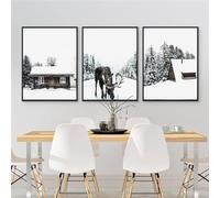 WBYZAC 3 Pièces-Impression sur Toile Représentant Une Forêt D'Hiver Un Arbre Enneigé Une Forêt Une Image D'Hiver Décoration pour Chambre à Coucher Cuisine Maison-40 * 60cm/(16 * 24 pouces) Sans cadre