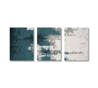 WBYZAC Art Abstrait Moderne Texturé Blanc et Vert Affiche Impression sur Toile Tableau pour la Décoration du Salon du Bureau Ou de la Maison-(40 * 50cm/16 * 20pouce)*3PCS-Non encadré