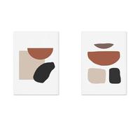 WBYZAC Ensemble de 2/Images Murales,Peinture sur Toile Abstraite Géométrique Colorée Affiche D'Art Mural pour Salon Chambre à Coucher Cuisine Bureau Décoration Murale-60 * 70cm (sans cadre)