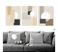 WBYZAC Lot de 3 Images Art Mural sur Toile,Peinture sur Toile Géométrique Abstraite Nordique Affiche et Impression Murales pour Salon Bureau Décoration D'Intérieur-40 * 50cm(16 * 20pouces) sans cadre