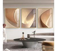 WBYZAC Lot de 3 Images Art Mural sur Toile,Toile Murale Moderne Abstraite Avec Lignes Oranges Imprimé Géométrique Nordique Affiche Décoration de Salon Ou de Maison-40 * 60cm(16 * 24pouces) sans cadre