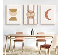 WBYZAC Lot de 3 Impressions D'Art,Peinture Murale Abstraite à Motif Orange Affiche Nordique Moderne et Imprimée Image Murale pour Décoration de Salon et de Cuisine-40 * 50cm(16 * 20pouces) sans cadre