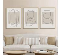 WBYZAC Lot de 3 Peintures sur Toile Motif de Lignes Abstraites Images Simples et Modernes pour Salon Bureau Entrée Chambre a Coucher Décoration de la Maison - 50 * 70Cm (Impression Sans Cadre)
