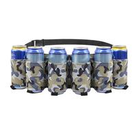 WBZOWRB 1 PCS Ceinture Biere, Ceinture Pour Bière Ceinture Pour Porte Bière Soda Avec 6 Porte-Gobelets, Ceinture Porte Biere Pour Buveur Portable Réglable Pliable Pour Party Camping Escalade Randonnée