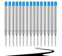 WBZOWRB 15 Pièces Recharges De Stylo Bille Multifonction 1.0Mm,Recharge Stylo Bille, Recharges Universelles Longueur 9.9 Cm,Recharge Standard Internationale,Pour L'École (Bleu)