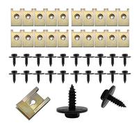 WBZOWRB 40 Pieces Screw Nut Clip Kit,Body Screws,20 Fender Clips,20 Fixed Sheet Metal Nuts,Body Clip Fixture,Hex Screw Auto Shell Clips