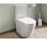 Vente-unique - WC à poser blanc brillant en céramique - Evacuation horizontale - NAGILAM