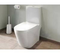 Vente-unique - WC à poser blanc brillant en céramique - Evacuation verticale - NAGILAM