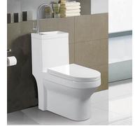 WC à Poser Monobloc avec Lave main intégré - Céramique Blanc - 39x68 cm - Creativ