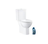 WC à poser sans bride GROHE Bau Ceramic avec abattant frein de chute declipsable + nettoyant Briochin