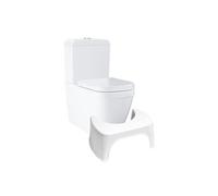 WC à poser sans bride Euro Ceramic + Tabouret physiologique Blanc