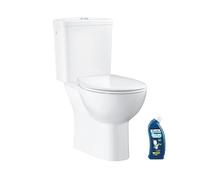 WC à poser sans bride GROHE Bau Ceramic avec abattant frein de chute declipsable + nettoyant Briochin