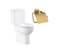 WC à poser sans bride GROHE Quickfix + Abattant déclipsable + Dérouleur de papier mural Cool Sunrise