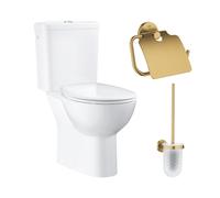 WC à poser sans bride GROHE Quickfix + Abattant déclipsable + Dérouleur papier mural + Porte-balai Cool Sunrise