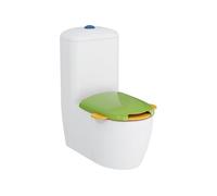 WC à poser sans bride Sento Kids Blanc + réservoir + abattant vert et jaune
