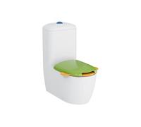 WC à poser sans bride Sento Kids Blanc + réservoir + abattant vert et jaune