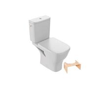 WC à poser sans bride sortie horizontale Struktura avec abattant + Tabouret physiologique bois