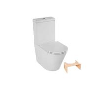 WC à poser sans bride sortie universelle Rodin+ avec abattant frein de chute + tabouret physiologique bois