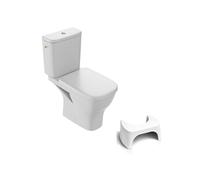 WC à poser sans bride Struktura + abattant + Tabouret physiologique blanc