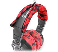WC BandZ V2 Couvre-Bandeau de Protection pour Les Casques Audio Technica ATH M Series - Lavable en Machine, Le Cuir ne s'écaille Plus - Compatible avec M50X / M50XBT / M50 / M40X et Plus | Red Camo
