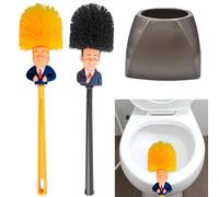 WC Brosse Nettoyage Accessoires, 2PCS Brosse WC Trump, Brosse WC avec Support et Brosse de Nettoyage, 2 Stück, with a Base, Lustige Toilettenbürsten,Toilettenbürste mit Halter Reinigungsbürsten-Set